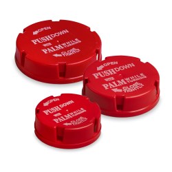 Red Child-Resistant Closures for Friendly & Safe® Vials